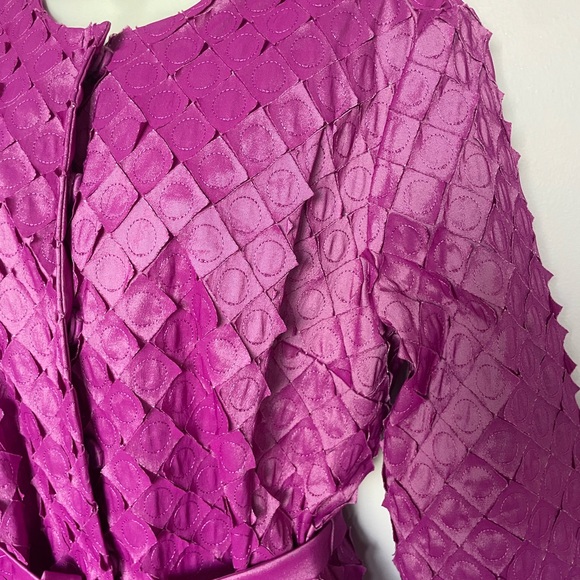 Samuel Dong Fuchsia Textured Coat Sz L - Picture 1 of 11